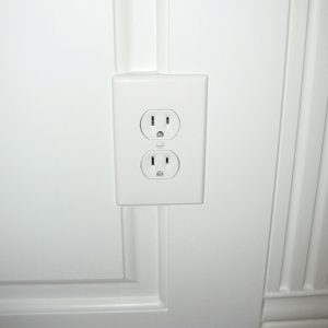 Wainscoting Reversed Molding Behind Outlet Cover. Installed in Waterbury Connecticut