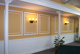 Wainscoting beaded raised panel in a TV Studio in Corinth ME, Maine.  Wainscoting Ideas by Wainscoting America