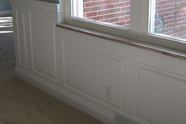 Classic Raised Panel Wainscoting in a dining room located in Kirkwood MO