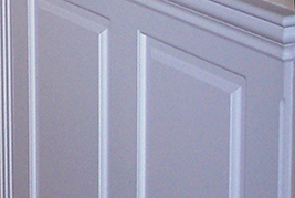 Wainscoting America Classic Raised Panel that has a 45 degree chamfer at right corner.  The chamfer is aligned with the inner panel
