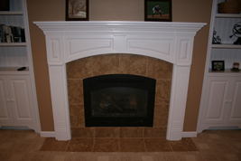 Wainscoting America Raised Panel Arched Mantel with fluted pilasters