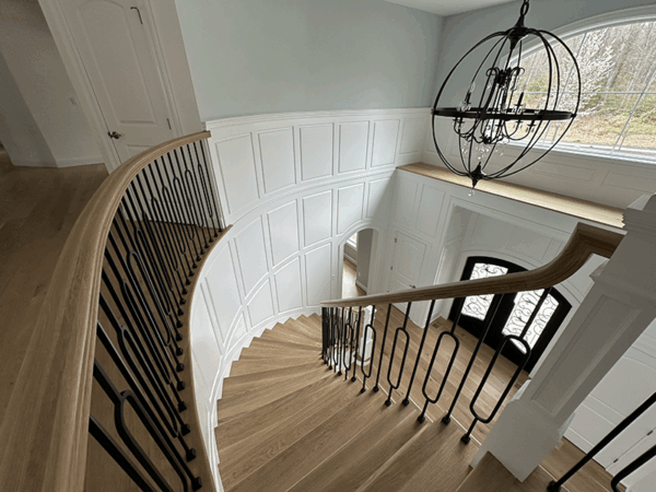 Custom Wainscoting Full Wall Curved Foyer