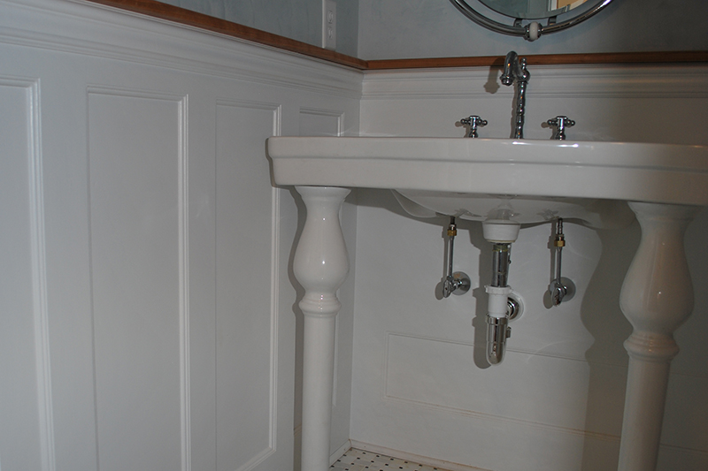 Beaded Recessed Wainscoting in a half bathroom