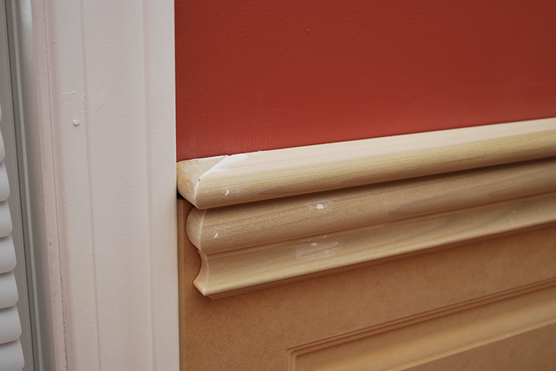 Left Special Return Top Cap Molding at Window Casing