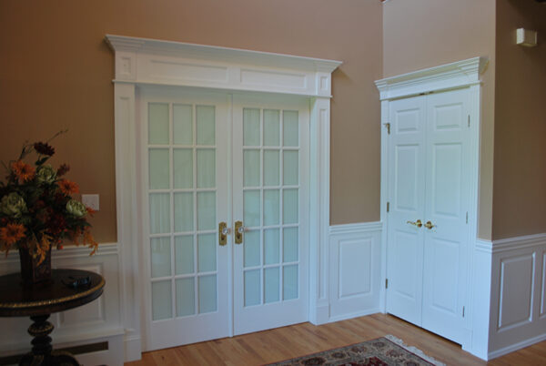 Beaded Recessed Panel Pediment Heads and Pilasters with Raised Panels at 39" tall