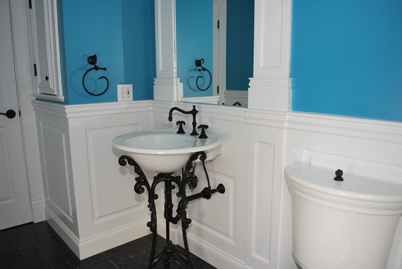 Wainscoting America 1/2 Bathroom with Kohler Iron Works Sink