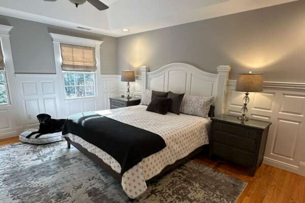 king size wainscoting headboard with stacked wainscoting walls located in monroe CT