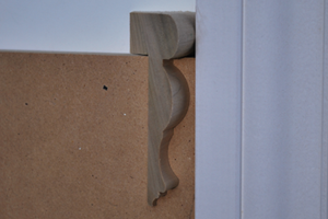 The 3 1/4 Right special return is show up against a casing that is to the right of the wainscoting panel