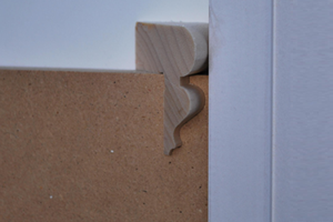 1 5/8 Right Special Return shown up to a casing on the right of the wainscoting panel